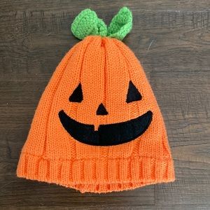 Carters pumpkin fleece hat